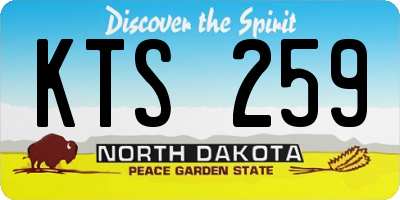 ND license plate KTS259