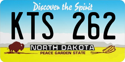 ND license plate KTS262
