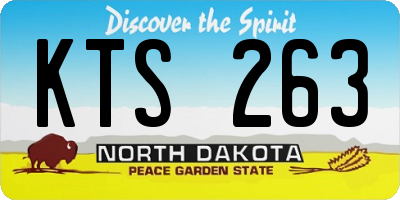 ND license plate KTS263