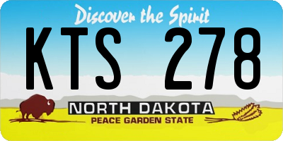 ND license plate KTS278