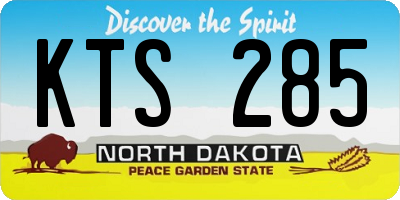 ND license plate KTS285