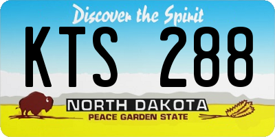 ND license plate KTS288