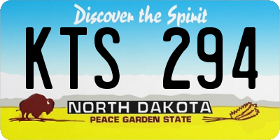 ND license plate KTS294