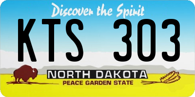 ND license plate KTS303