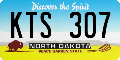 ND license plate KTS307