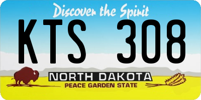 ND license plate KTS308