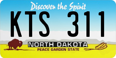 ND license plate KTS311