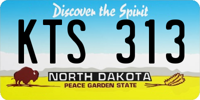 ND license plate KTS313