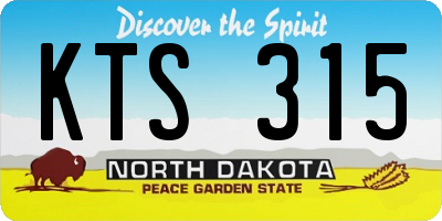 ND license plate KTS315