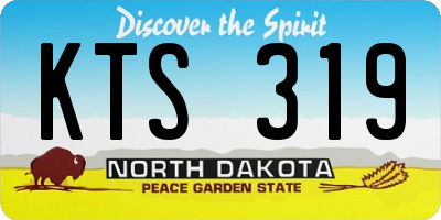 ND license plate KTS319