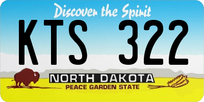 ND license plate KTS322