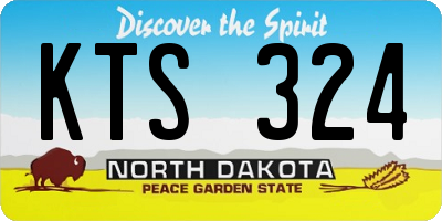 ND license plate KTS324