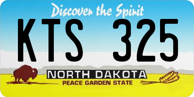 ND license plate KTS325