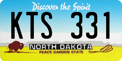 ND license plate KTS331
