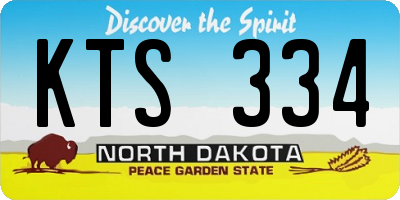 ND license plate KTS334
