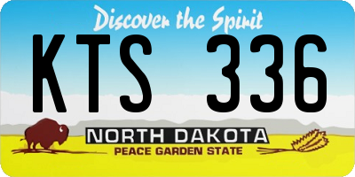 ND license plate KTS336