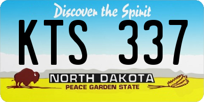 ND license plate KTS337