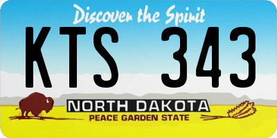 ND license plate KTS343