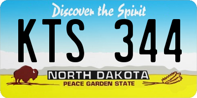 ND license plate KTS344