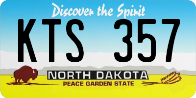 ND license plate KTS357