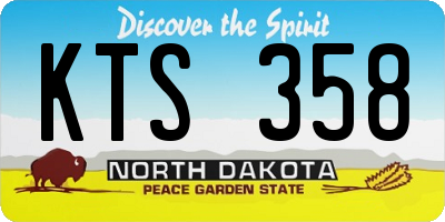 ND license plate KTS358