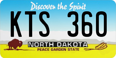 ND license plate KTS360