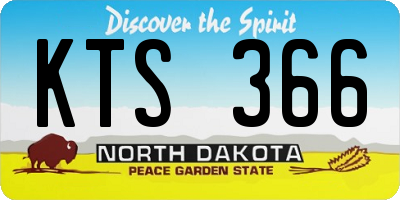 ND license plate KTS366