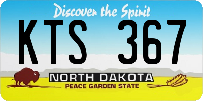ND license plate KTS367