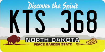 ND license plate KTS368
