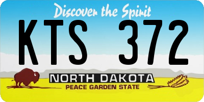 ND license plate KTS372