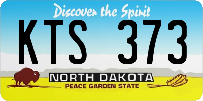 ND license plate KTS373