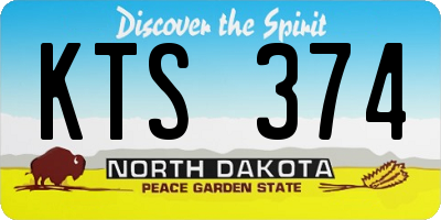 ND license plate KTS374