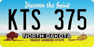 ND license plate KTS375