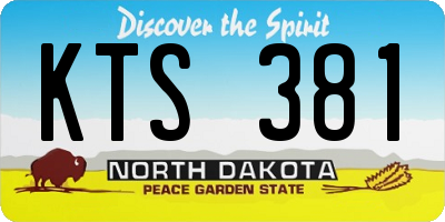 ND license plate KTS381