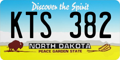ND license plate KTS382