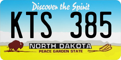 ND license plate KTS385
