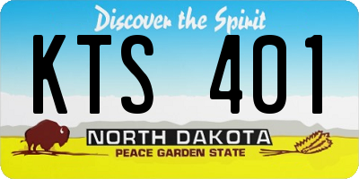 ND license plate KTS401