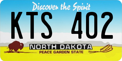 ND license plate KTS402