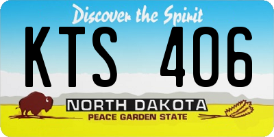 ND license plate KTS406