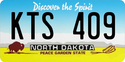 ND license plate KTS409