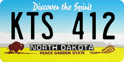 ND license plate KTS412