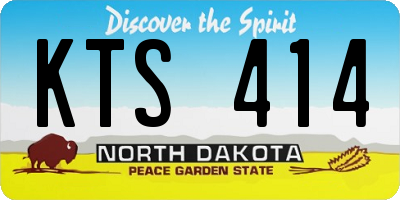 ND license plate KTS414
