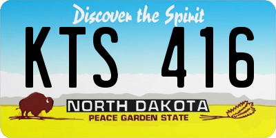 ND license plate KTS416