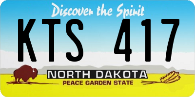 ND license plate KTS417