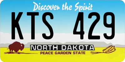 ND license plate KTS429