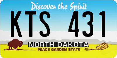 ND license plate KTS431