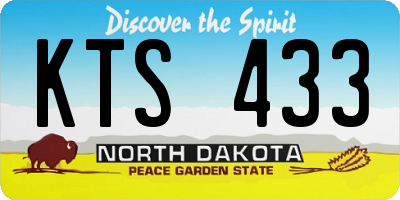 ND license plate KTS433