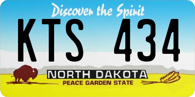 ND license plate KTS434