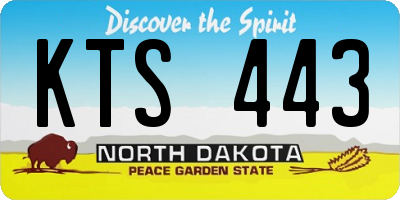 ND license plate KTS443
