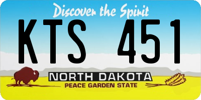 ND license plate KTS451